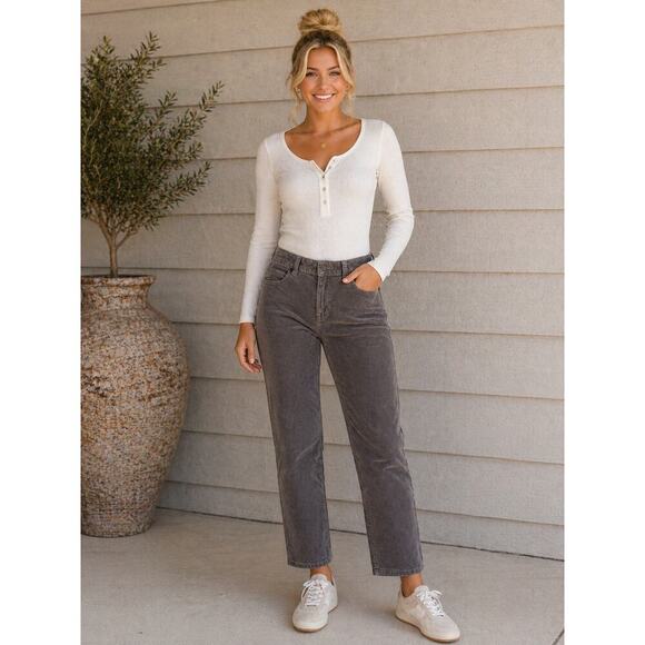 Talbots Pants - Talbots Heritage Corduroy Pants Size 4 Gray Straight Leg Classic